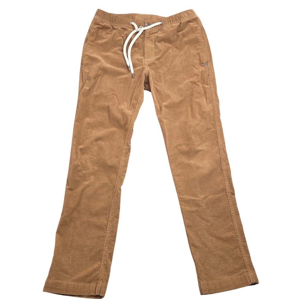Vuori Corduroy Pants Mens 32 Brown Drawstring Elastic Waist Casual Straight Leg